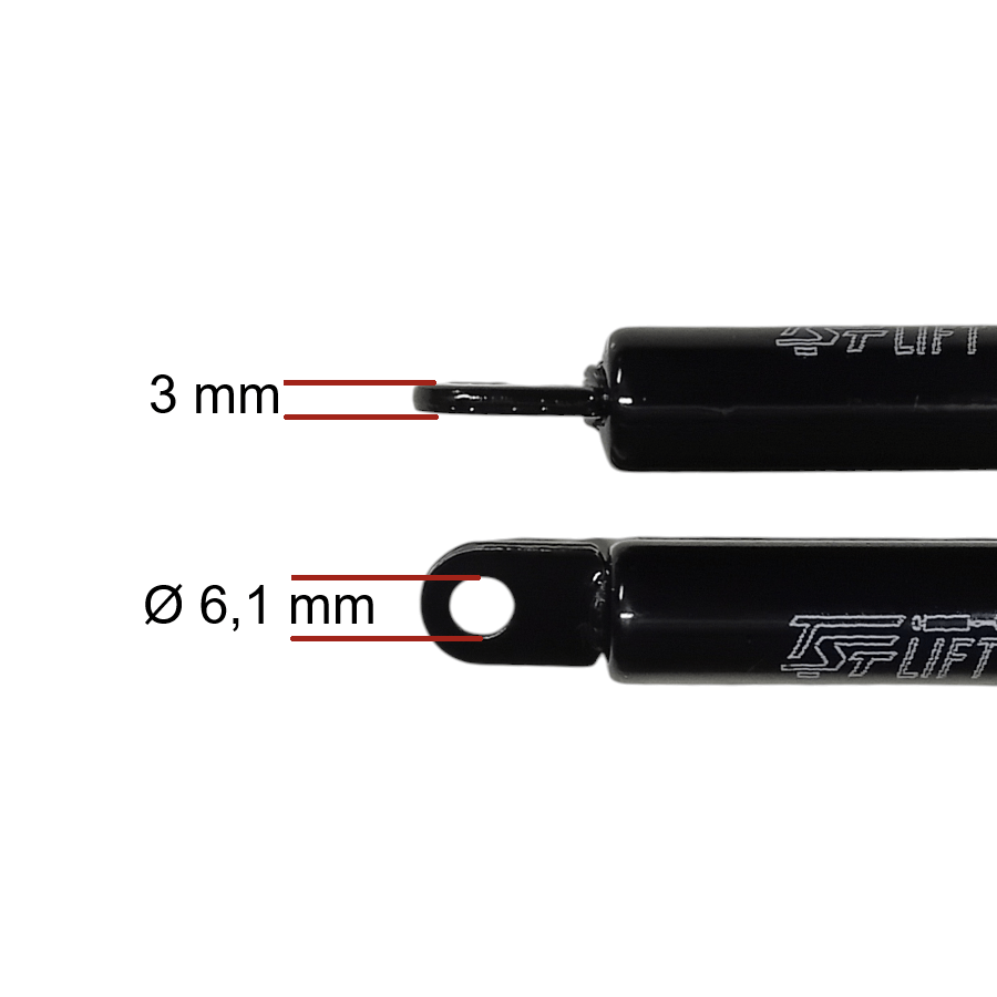 Pistone Molla a Gas Interasse 185 mm, Foro Ø 6,1 mm PER MOBILI, CUCINA