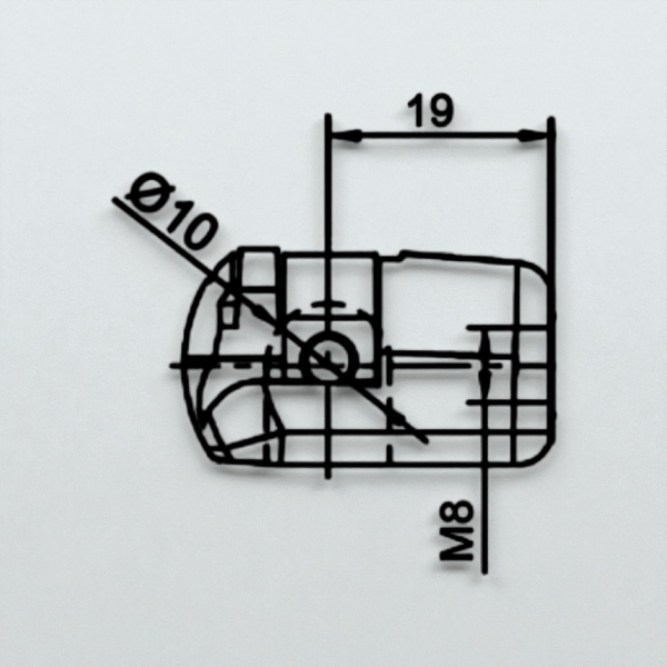 Pistone Molla a Gas Interasse 610 mm a Pressione - Attacco Rapido