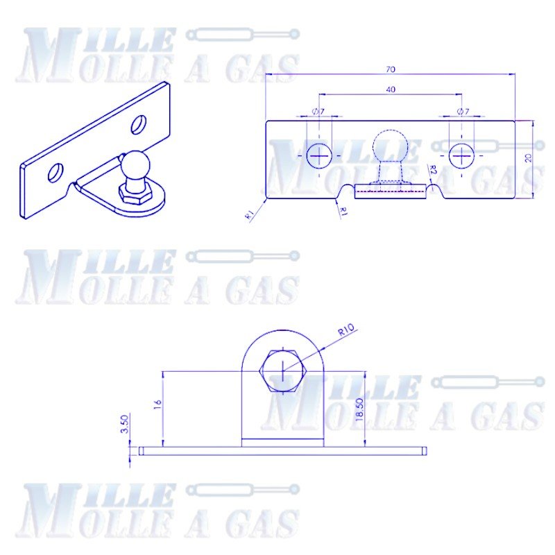 Staffa Angolare per Molla a Gas - Mille Molle a Gas