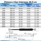 Pistone Molla a Gas Interasse 285 mm, Foro Ø 6,1 mm - Ricambio