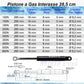 Pistone Molla a Gas Interasse 285 mm, Foro Ø 8,2 mm - Ricambio - Mille Molle a Gas