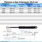 Pistone Molla a Gas Interasse 320 mm, Foro Ø 6,1 mm - Ricambio - Mille Molle a Gas