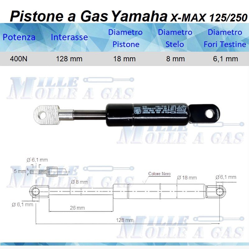 PISTONE A GAS MOLLA PER SELLA YAMAHA X-MAX 125/250 RICAMBIO - Mille Molle a Gas