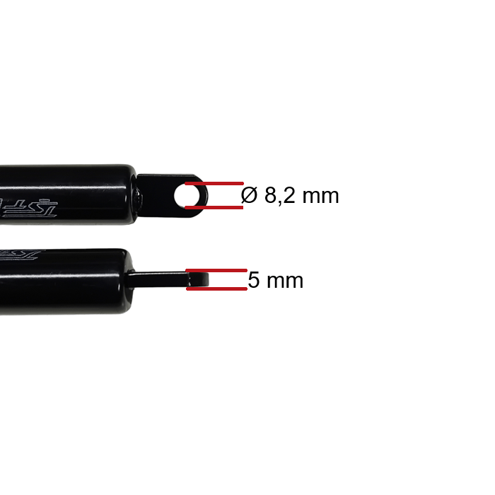 Pistone Molla a Gas Interasse 220 mm Foro 8,2 mm - Ricambio