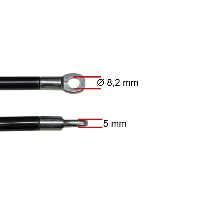 Pistone Molla a Gas Interasse 220 mm Foro 8,2 mm - Ricambio