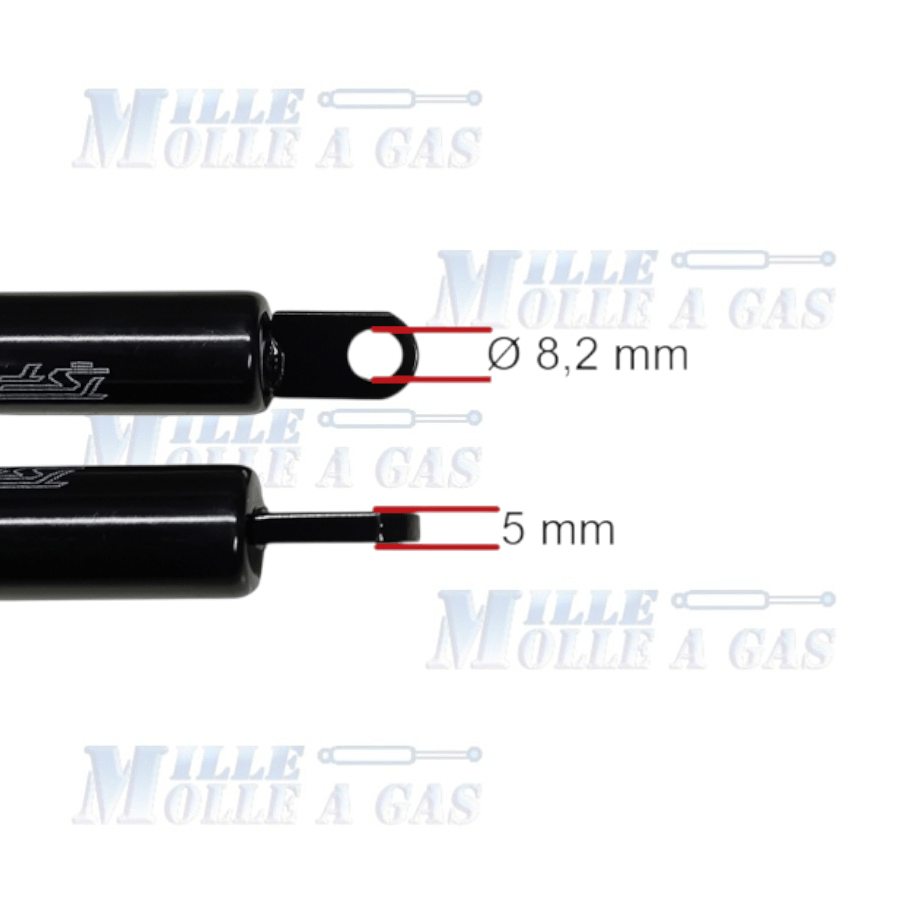 Pistone Molla a Gas Interasse 360 mm Foro 8,2 mm per Letto Contenitore - Mille Molle a Gas