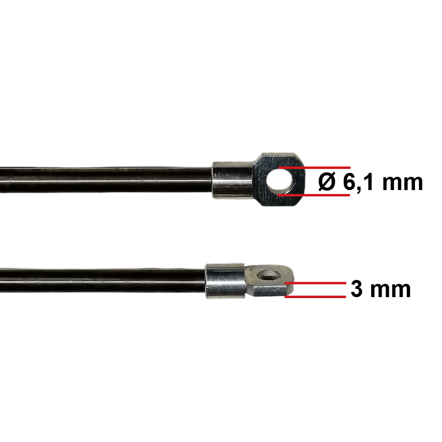 Pistone Molla a Gas Interasse 225 mm, Foro Ø 6,1 mm PER MOBILI, CUCINA