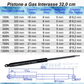 Pistone Molla a Gas Interasse 320 mm, Foro Ø 8,2 mm - Ricambio